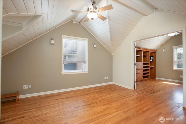1016 N Madison St, Tacoma, WA 98406 - bonus room with light wood-style flooring, a ceiling fan, and wood ceiling