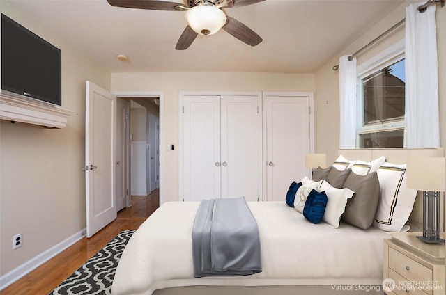 1016 N Madison St, Tacoma, WA 98406 - bedroom with wood finished floors and a ceiling fan