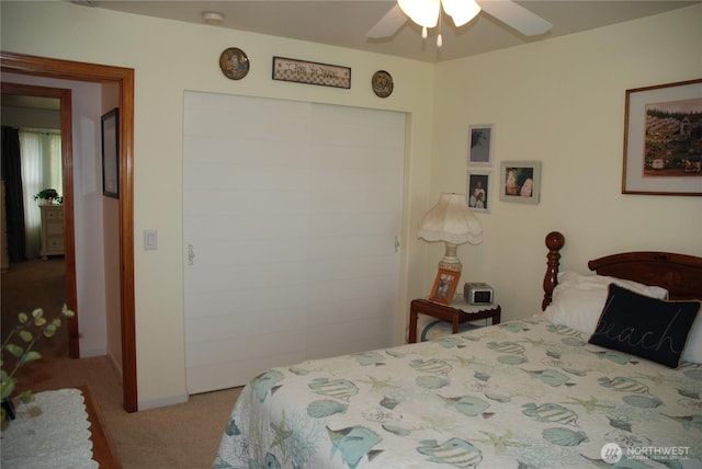 3081 Wild Goose Rd NE, Moses Lake, WA 98837 - bedroom with carpet flooring and ceiling fan