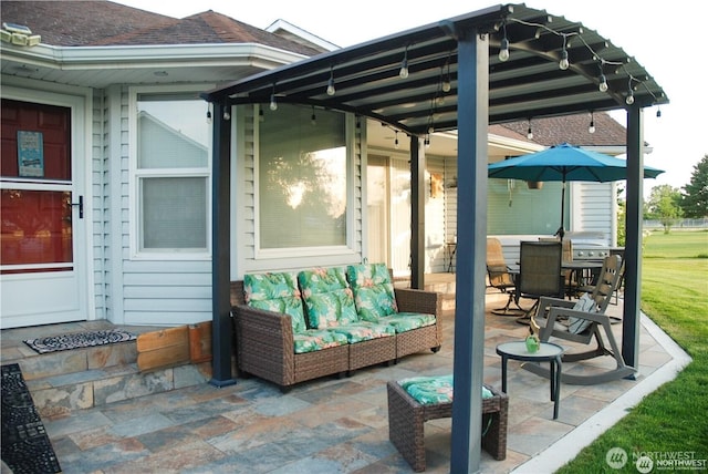 3081 Wild Goose Rd NE, Moses Lake, WA 98837 - view of patio / terrace with an outdoor living space and grilling area
