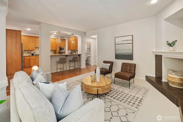 11734 167th Ct NE, Redmond, WA 98052 - living room with recessed lighting and arched walkways