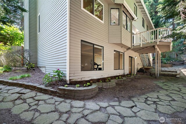 5610 S 296th Ct, Auburn, WA 98001 - view of side of home featuring a wooden deck and stairway