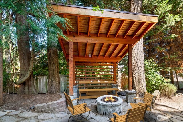5610 S 296th Ct, Auburn, WA 98001 - view of patio / terrace featuring an outdoor fire pit