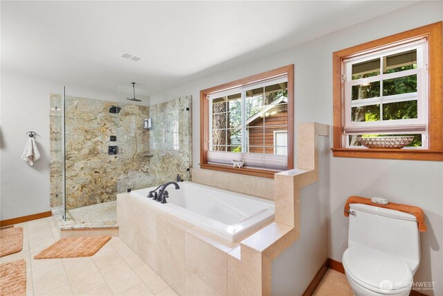 8415 57th Ave E, Puyallup, WA 98371 - full bath with tile patterned flooring, a tile shower, and a garden tub