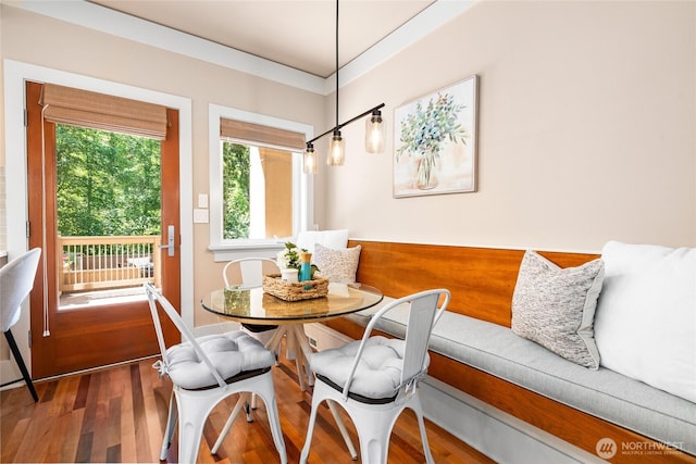 13730 Main St, Bellevue, WA 98005 - dining space featuring wood finished floors