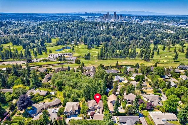 13730 Main St, Bellevue, WA 98005 - aerial view of property and surrounding area with a large body of water and nearby suburban area