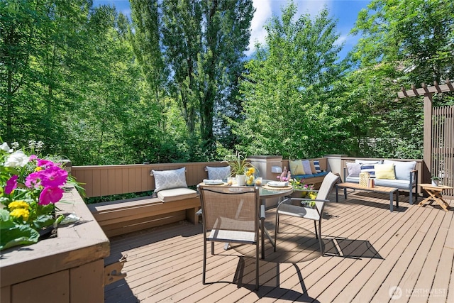 13730 Main St, Bellevue, WA 98005 - wooden deck featuring an outdoor hangout area