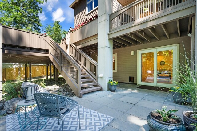 13730 Main St, Bellevue, WA 98005 - view of patio / terrace featuring stairway