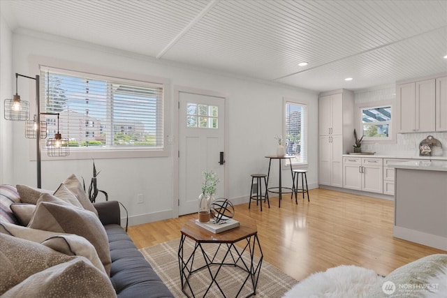 1115Avenue A, Snohomish, WA 98290 - living room featuring recessed lighting and light wood-style floors