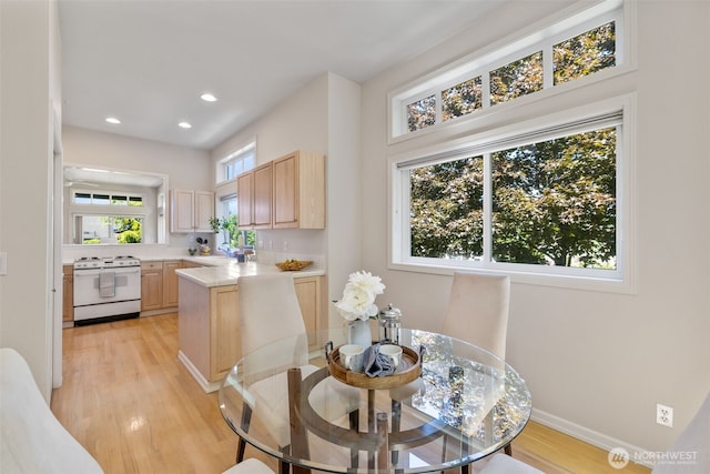 327 2nd Ave S, Kirkland, WA 98033 - dining space with light wood-style floors and recessed lighting