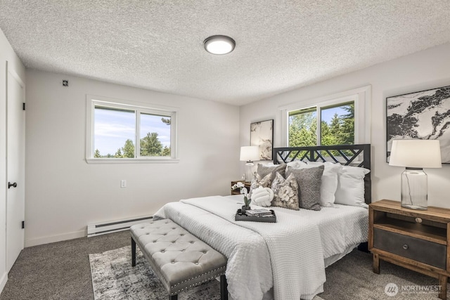 15330 40th Ave W Unit A & B, Lynnwood, WA 98087 - carpeted bedroom with baseboard heating, a textured ceiling, and baseboards