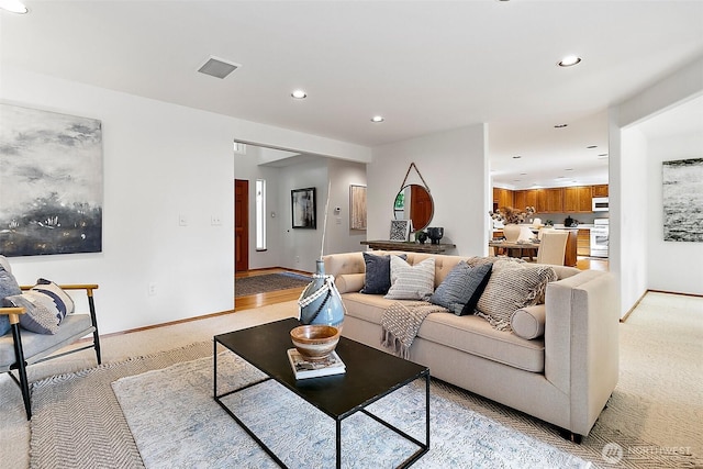 29247 188th Ave SE, Kent, WA 98042 - living area featuring light colored carpet and recessed lighting