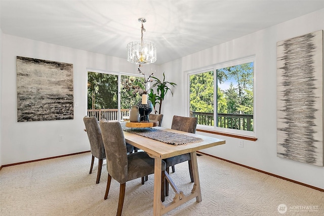 29247 188th Ave SE, Kent, WA 98042 - dining room with a chandelier and light colored carpet