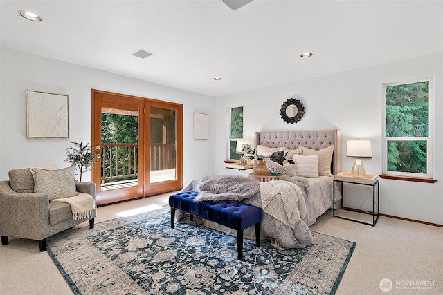 29247 188th Ave SE, Kent, WA 98042 - carpeted bedroom featuring access to outside, multiple windows, and recessed lighting