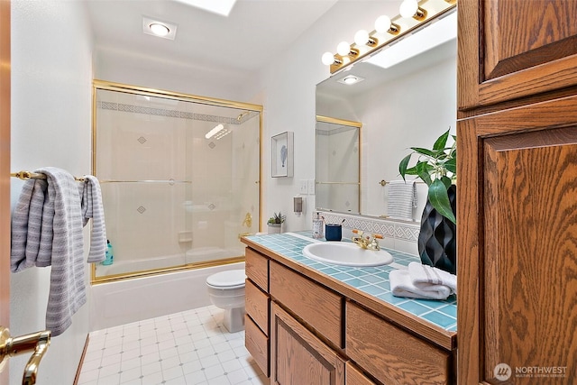 29247 188th Ave SE, Kent, WA 98042 - full bath featuring vanity, enclosed tub / shower combo, and tile patterned floors