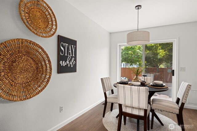 312 W 2nd St # 3, Nooksack, WA 98276 - dining area featuring wood finished floors and baseboards
