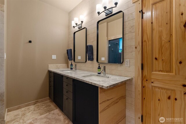 20720 501st Dr SE, Index, WA 98251 - full bath with double vanity and stone finish flooring