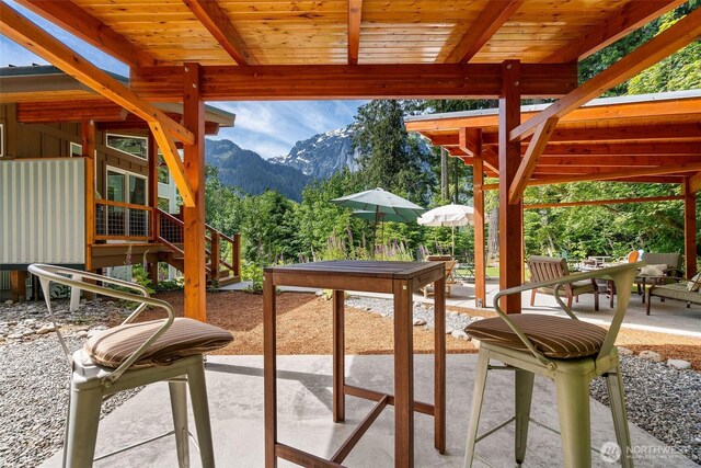 20720 501st Dr SE, Index, WA 98251 - view of patio / terrace featuring a mountain view
