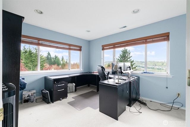 10316 NE 153rd Pl, Bothell, WA 98011 - office space with light colored carpet, baseboards, and recessed lighting