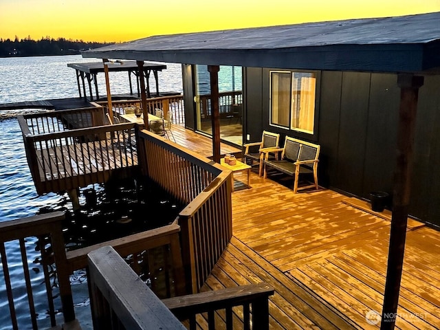 108 E Lake Stevens Rd, Lake Stevens, WA 98258 - deck at dusk with a water view