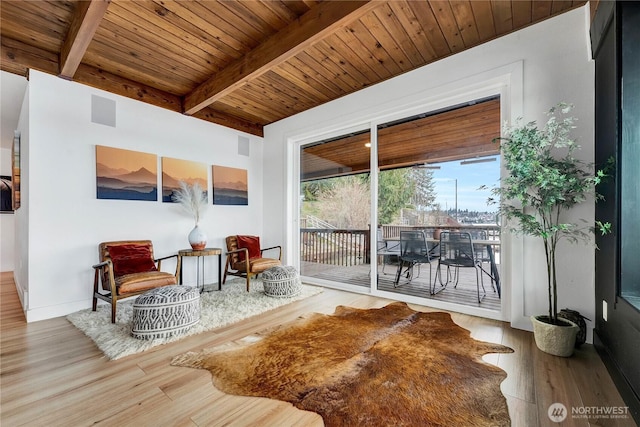 108 E Lake Stevens Rd, Lake Stevens, WA 98258 - living area with a wooden ceiling with exposed beams and wood finished floors