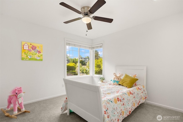 7645 Dogwood Ln SE, Snoqualmie, WA 98065 - carpeted bedroom featuring baseboards and ceiling fan