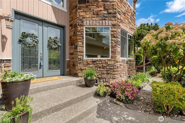 8228 NE 187th Way, Kenmore, WA 98028 - entrance to property with stone siding and french doors