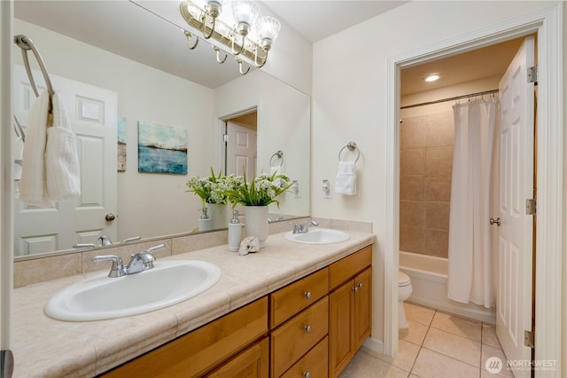 8228 NE 187th Way, Kenmore, WA 98028 - bathroom featuring double vanity, tile patterned flooring, and shower / bath combo