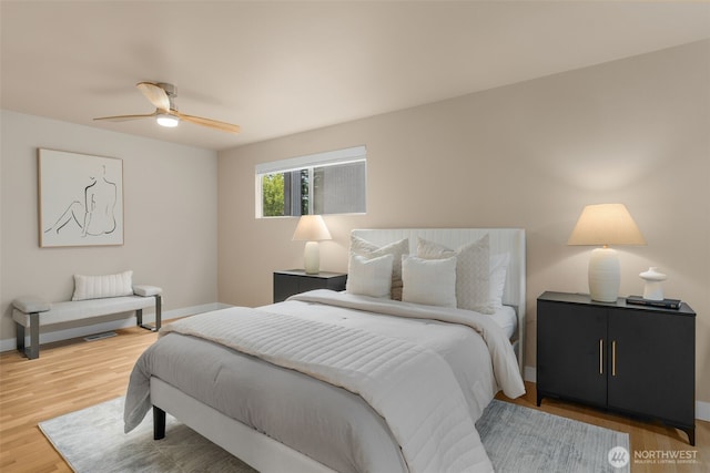 539 129th Ave SE, Bellevue, WA 98005 - bedroom with wood finished floors and ceiling fan