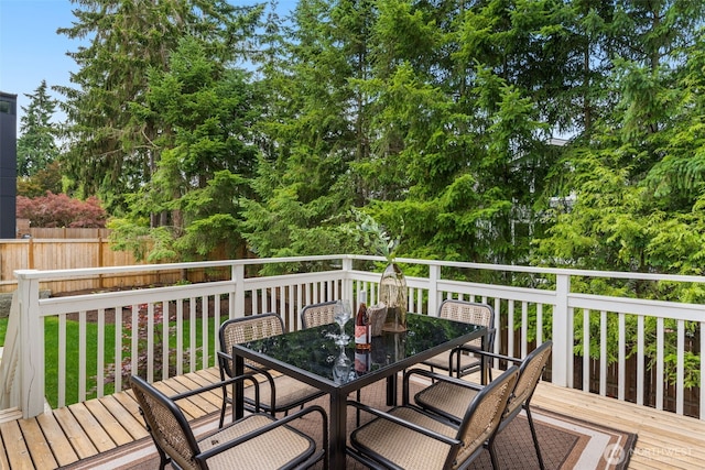 539 129th Ave SE, Bellevue, WA 98005 - wooden deck with outdoor dining area