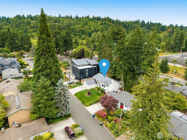 539 129th Ave SE, Bellevue, WA 98005 - aerial perspective of suburban area featuring a heavily wooded area
