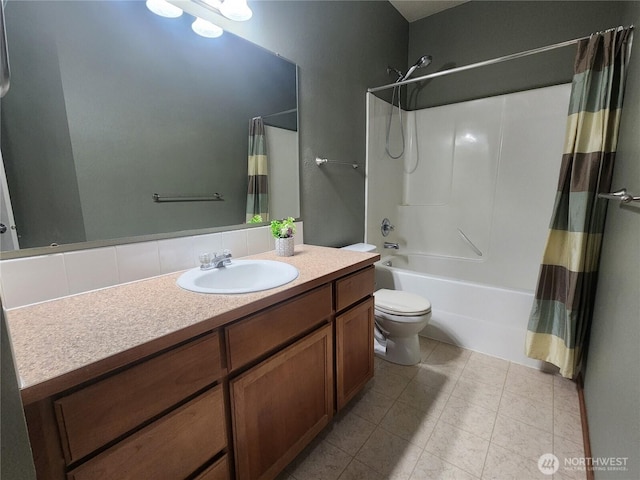8318 55th Ave SE, Olympia, WA 98513 - full bathroom featuring vanity, shower / tub combo, and tile patterned flooring