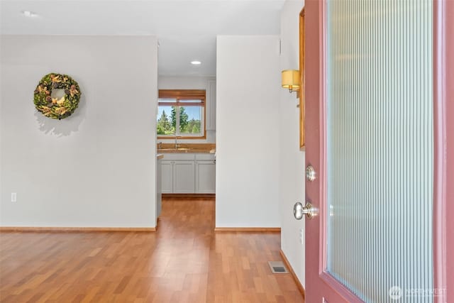 1103 Fieldcrest Ave, Centralia, WA 98531 - corridor with light wood-type flooring and recessed lighting