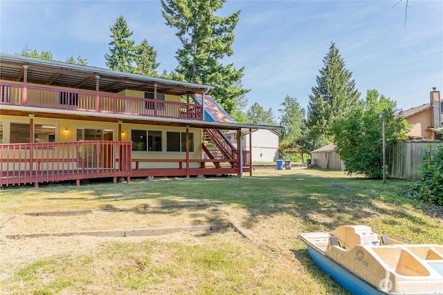 10410 206th Ave E, Bonney Lake, WA 98391 - back of property with a wooden deck