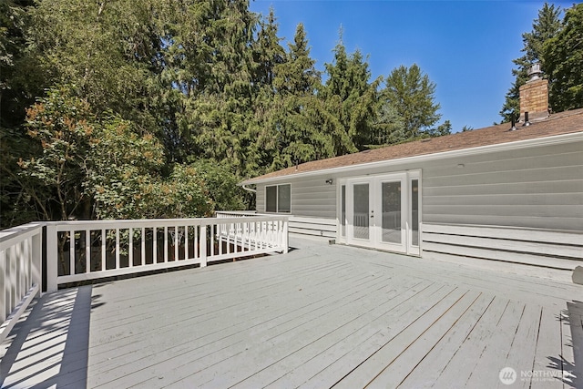 12820 E 129th St, Puyallup, WA 98374 - wooden deck with french doors