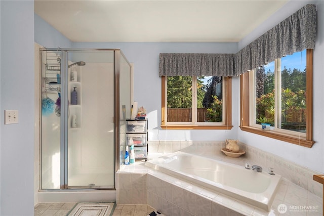 6610 227th Street Ct E, Spanaway, WA 98387 - full bath with a garden tub, a stall shower, and tile patterned flooring