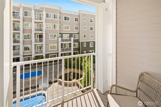 1545 NW 57th St Unit 423, Seattle, WA 98107 - balcony with view of pool area
