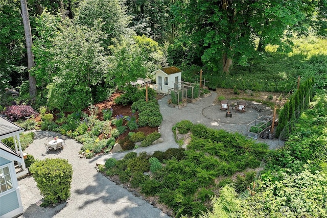 5940 Rose Loop NE, Bainbridge Island, WA 98110 - view of yard with a patio and a storage shed