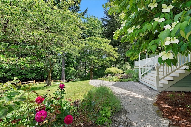 5940 Rose Loop NE, Bainbridge Island, WA 98110 - view of grassy yard featuring stairs