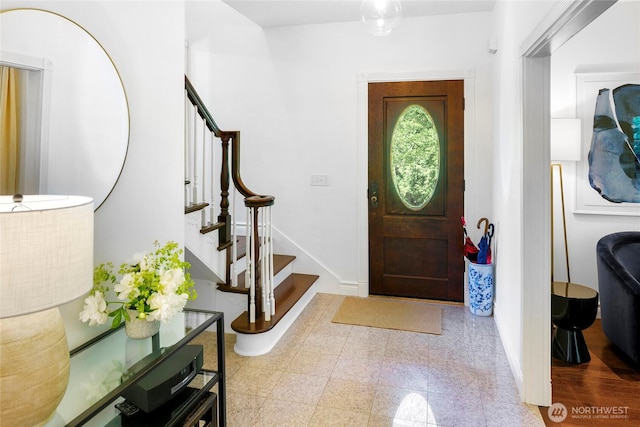 5940 Rose Loop NE, Bainbridge Island, WA 98110 - foyer entrance featuring stairway and baseboards
