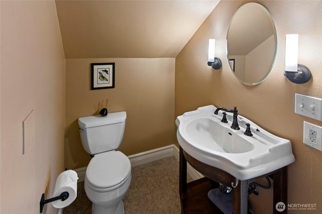 5940 Rose Loop NE, Bainbridge Island, WA 98110 - bathroom featuring toilet and lofted ceiling