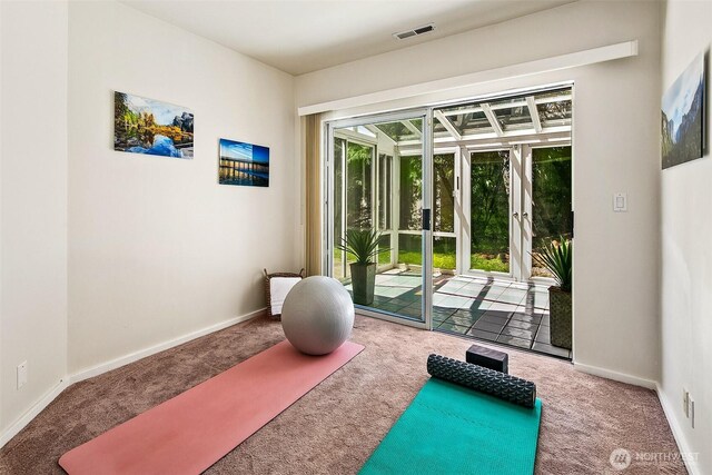 11115 NE 95th St, Kirkland, WA 98033 - exercise room featuring carpet floors and baseboards