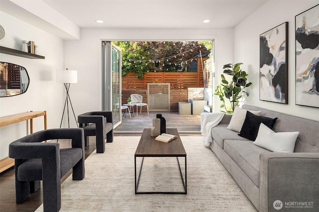 252 E Roanoke St, Seattle, WA 98102 - living area with plenty of natural light, recessed lighting, and wood finished floors