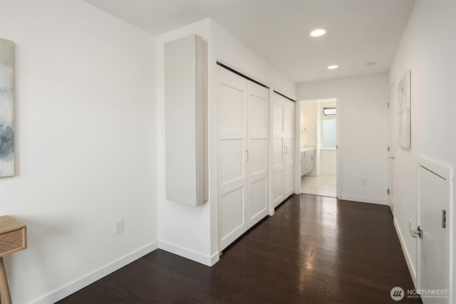 252 E Roanoke St, Seattle, WA 98102 - corridor featuring dark wood-style floors and recessed lighting