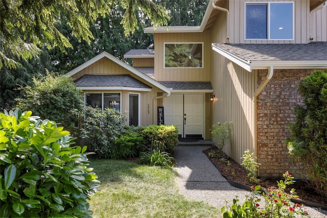 3905 109th Pl SE, Everett, WA 98208 - view of exterior entry featuring a shingled roof