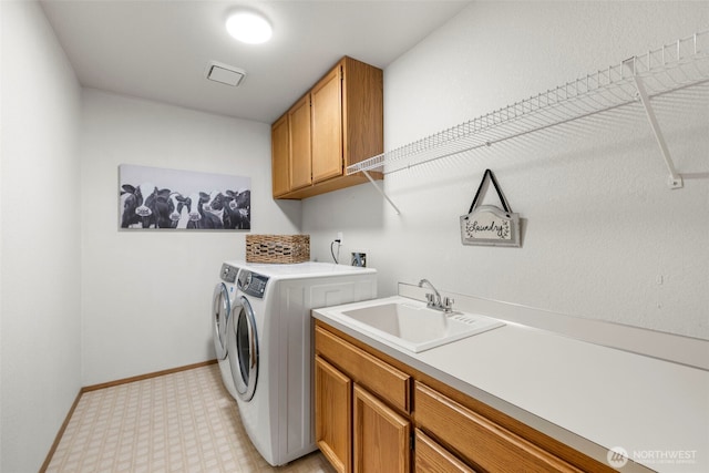 3905 109th Pl SE, Everett, WA 98208 - laundry area featuring separate washer and dryer, light flooring, and cabinet space
