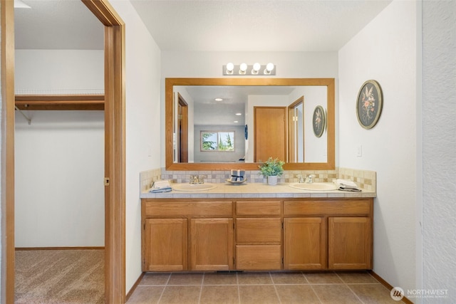 3905 109th Pl SE, Everett, WA 98208 - full bathroom with double vanity and decorative backsplash