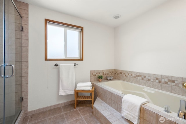 3905 109th Pl SE, Everett, WA 98208 - full bath with a bath, a shower stall, and tile patterned floors