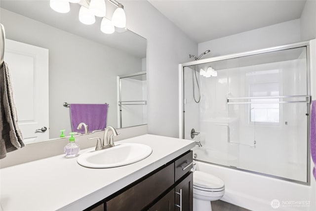 15323 NE 108th Way, Vancouver, WA 98682 - bathroom featuring vanity and shower / bath combination with glass door