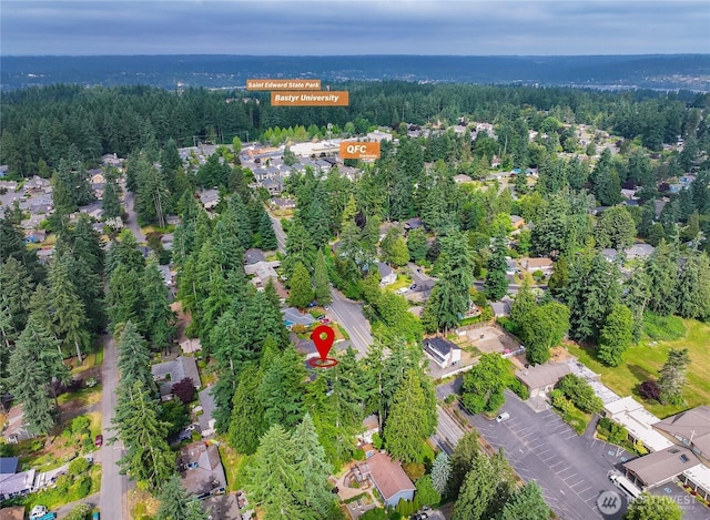 7713 NE 141st St, Kirkland, WA 98034 - aerial overview of property's location with a forest